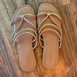 Gold slide on sandals